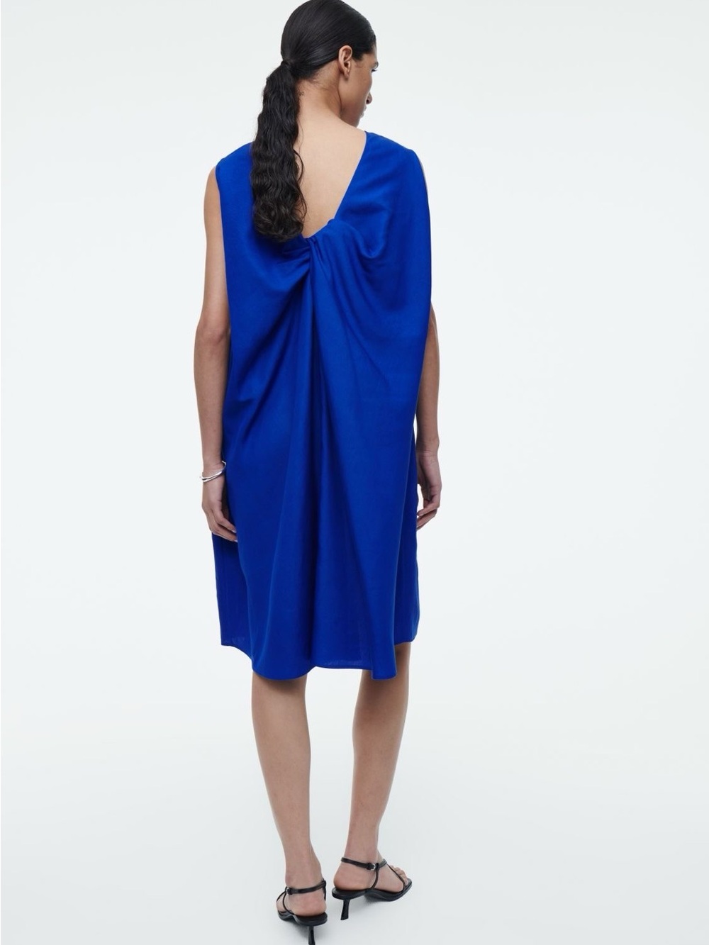 COS Twist Detail Mini Dress Blue like new
